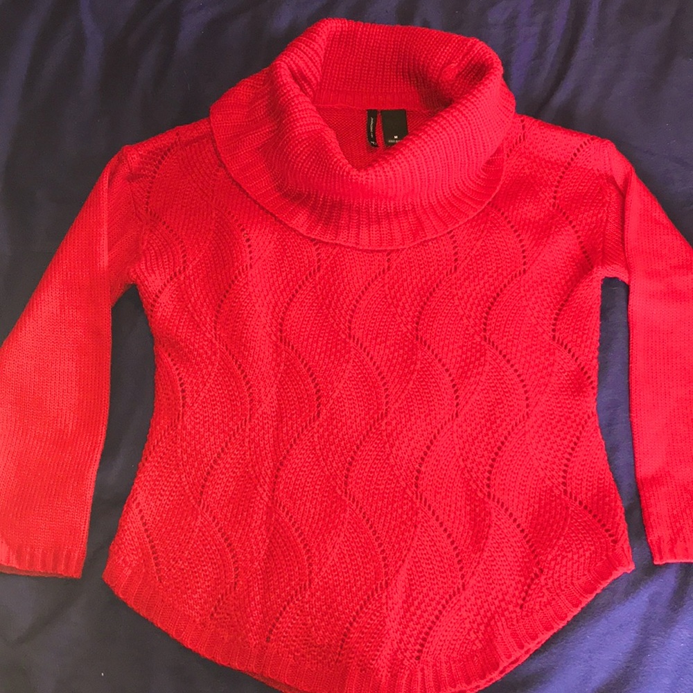 Red Cowl Neck New Directions Sweater